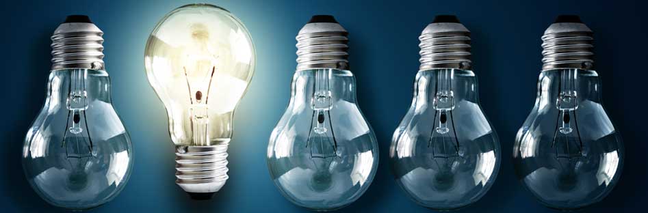 Light bulbs representation innovation