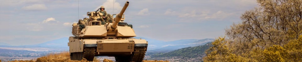 An M1A2 Abrams tank from 1-16 Infantry, 1st Armored Brigade