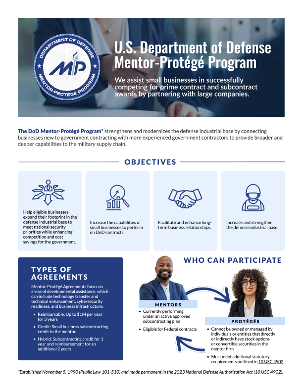 DoD Mentor-Protege Program 1-pager DoD Mentor-Protege Program 1-pager